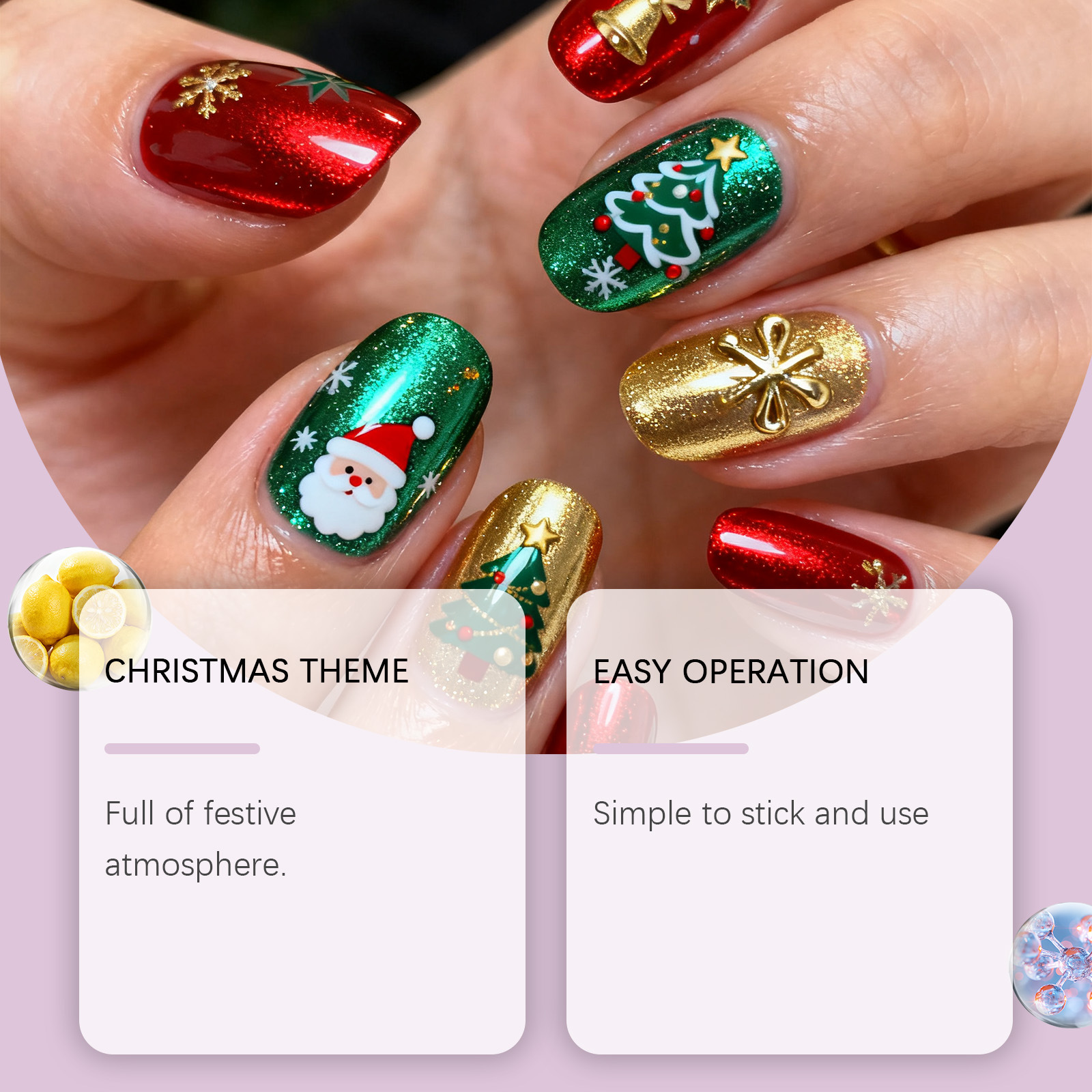 Christmas Themed Portable Decorative Nail Stickers