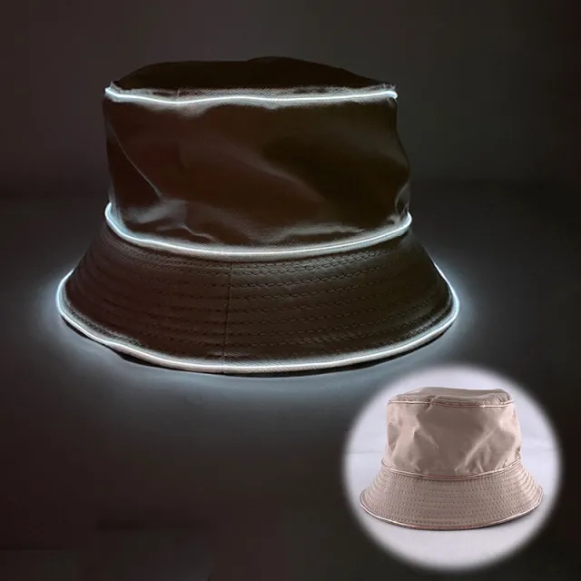 LED Luminous Embroidery Men's And Women's Solid Color Flat Top Sun Hat White - Shop at LoveMi