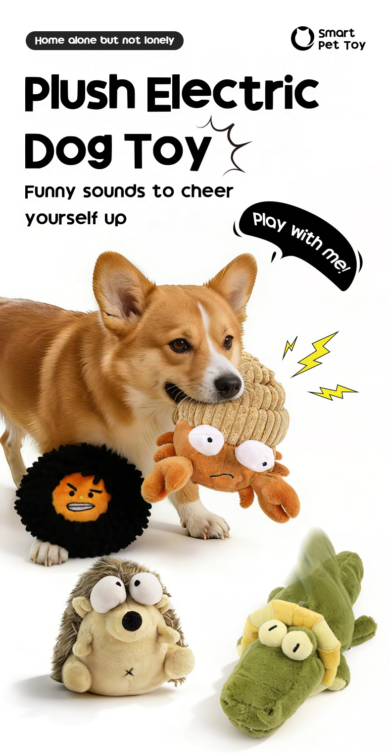 Electric Plush Dog Toy Vibrating Interactive Rechargeable detail photo 13