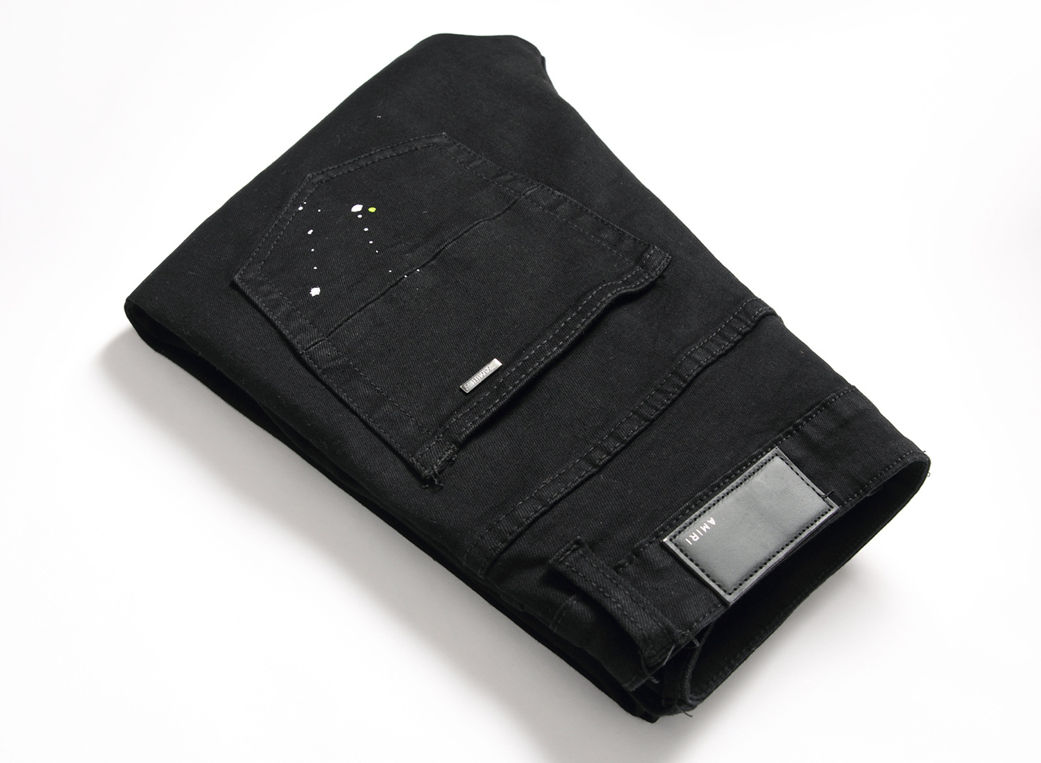 Men's Autumn And Winter Slim Fit Skinny Pants Stretch Black Ripped Patch Beaded Trousers