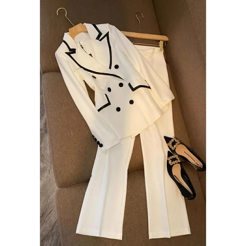 Casual Elegant Formal Clothes Occasion High Sense Suit - White Suit