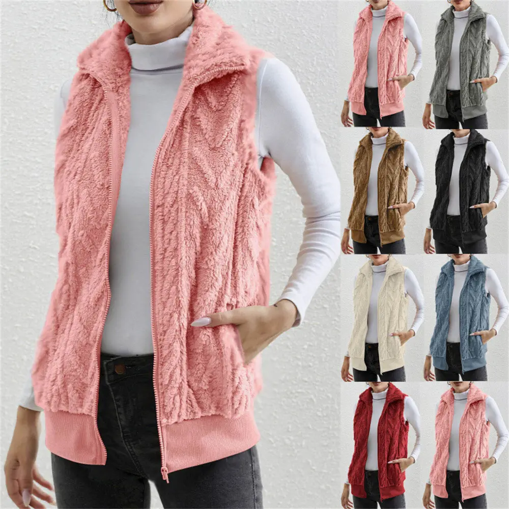 Thickened Jacquard Double-Faced Fleece Sleeveless Vest