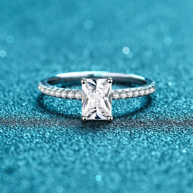 Simple Four claw Ring For Women 1 Karat Redean Cut Moissanite - Shop at LoveMi