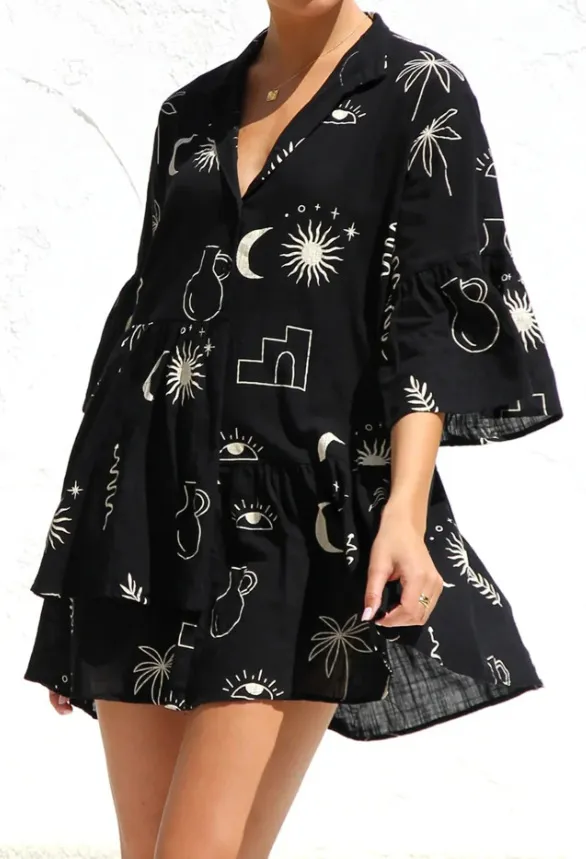 Women's Casual Fashion Loose Cool Shirt Dress Black - Shop at LoveMi