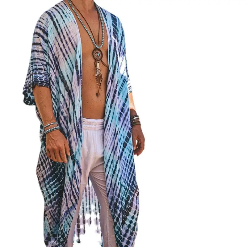 Mens Trendy Mid-length Loose-fit Casual Cloak Jacket