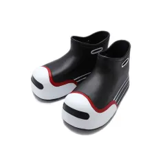 Women's Fashionable Outer Wear Mid-calf Thick-soled Rain Boots - Black - View 1