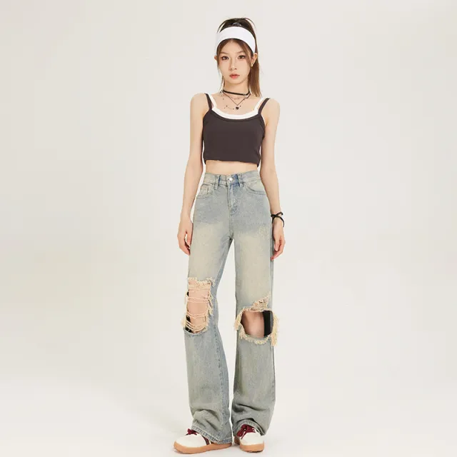 Fashion Personality Retro Jeans For Women Nostalgic Lengthened - Shop at LoveMi