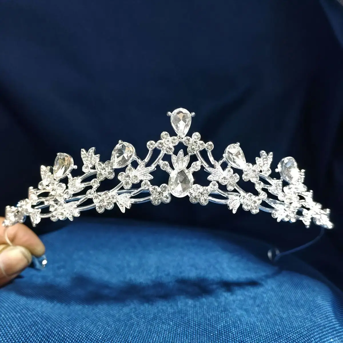 Rhinestone Bridal Crown Headband Flower Diamond High-End