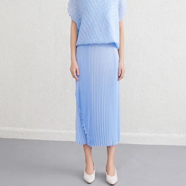 Women's Pleated Skirt High end Drape Blue - Shop at LoveMi