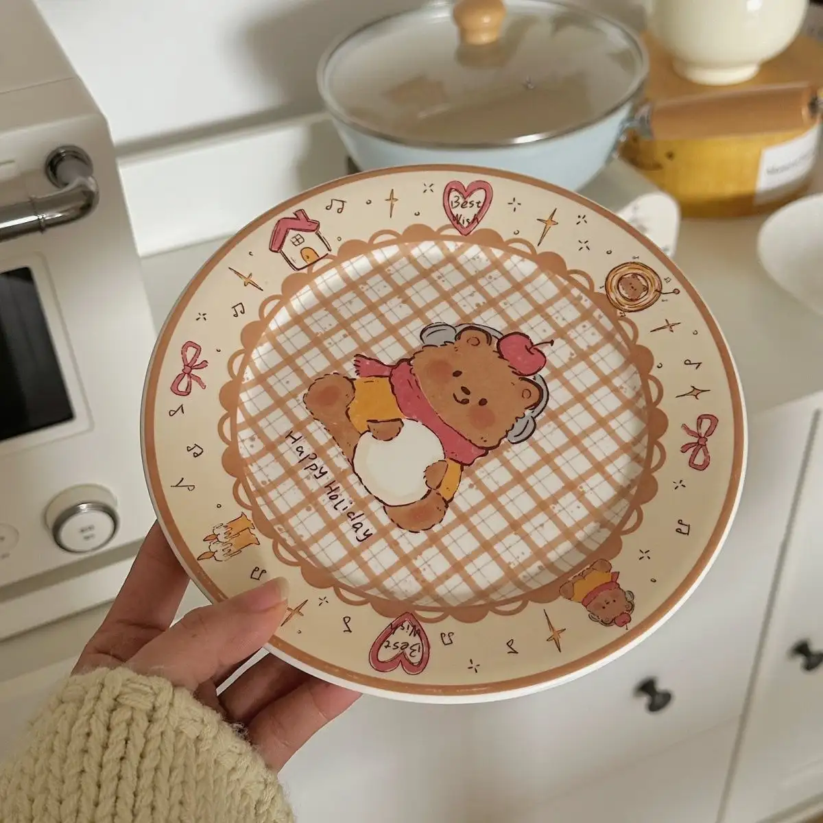 Super-cute Vintage Cartoon Ceramic Tableware Featuring Little Bears And Puppies