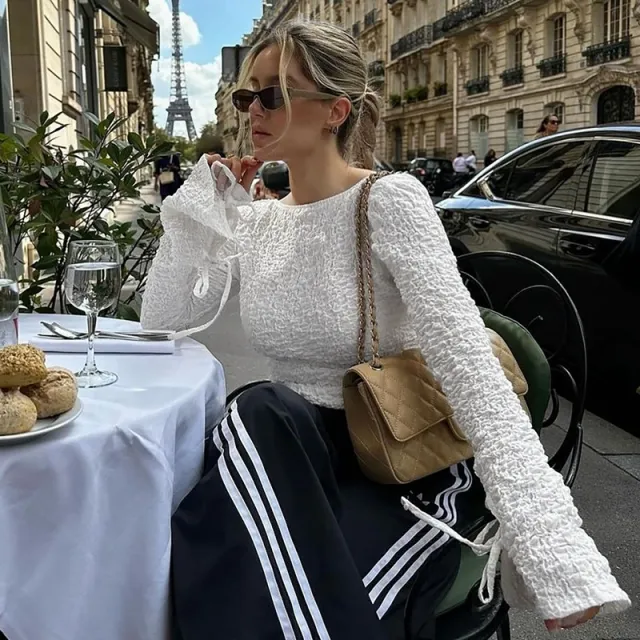 Fashion Cardigan Lace up Backless Long Sleeve Women White - Shop at LoveMi