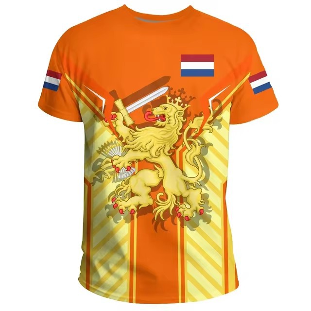 Dutch Men's T-shirt Fashion Round Neck Top