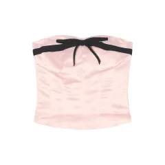 Women's Bow Fishbone Tube Top - Pink Clothing - View 1