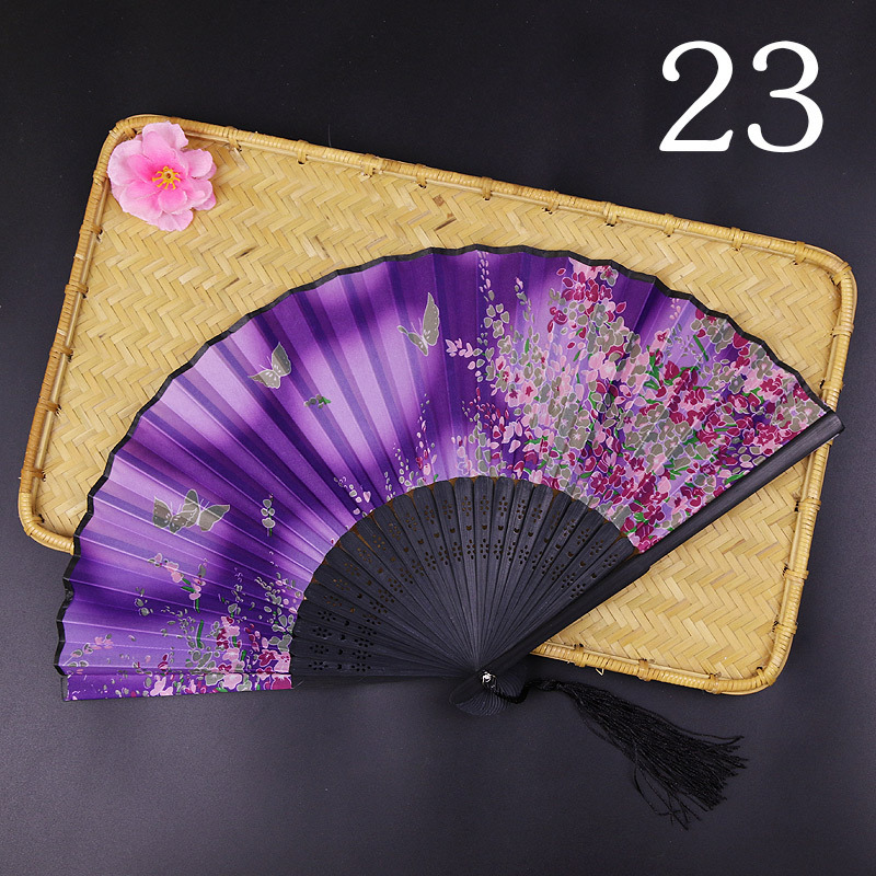 Archaic Folding Fan Summer Portable Chinese Style Dance Female Fan Bamboo Raw Silk Fan Japanese Style Fan