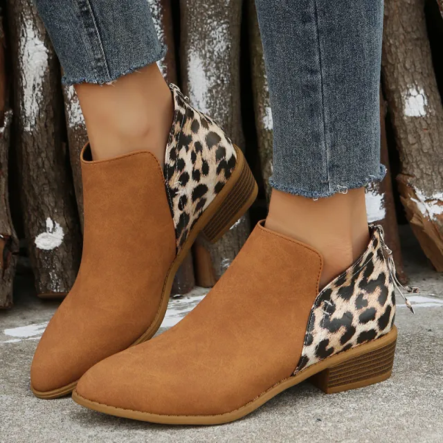 Plus Size Suede Dr Martens Boots Women's Chunky Heel Leopard Print Leopard - Shop at LoveMi