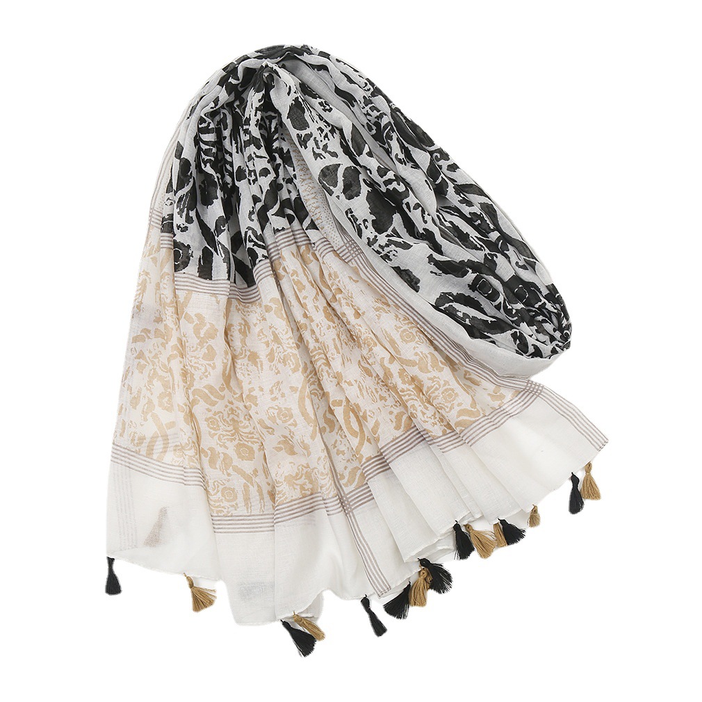 Fresh And Breathable Cotton And Linen Silk Scarf