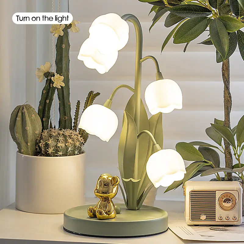Lily Table Lamp Simple Decorative Floral Festive Lantern