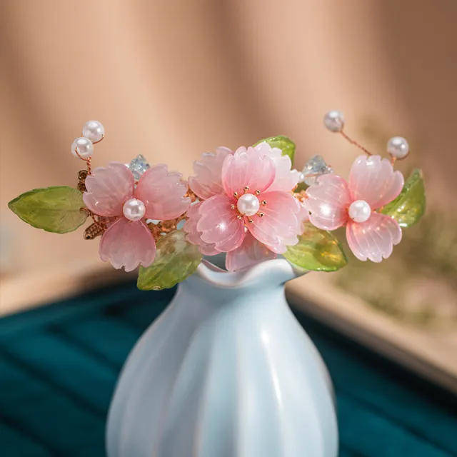 Antique Temperament Cherry Blossom Tuinga Headdress Top Hairpin - Shop at LoveMi