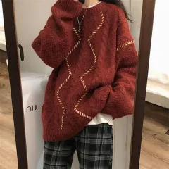Christmas Red Sweater For Women Autumn And Winter - Red - View 1