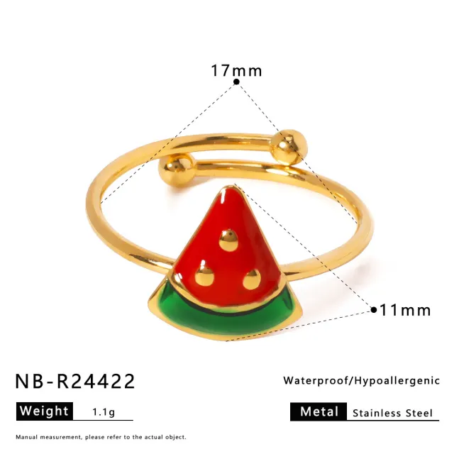 New Hot selling Stainless Steel Drip Summer Fruit Combination Ring Opening Nbr24422 - Shop at LoveMi