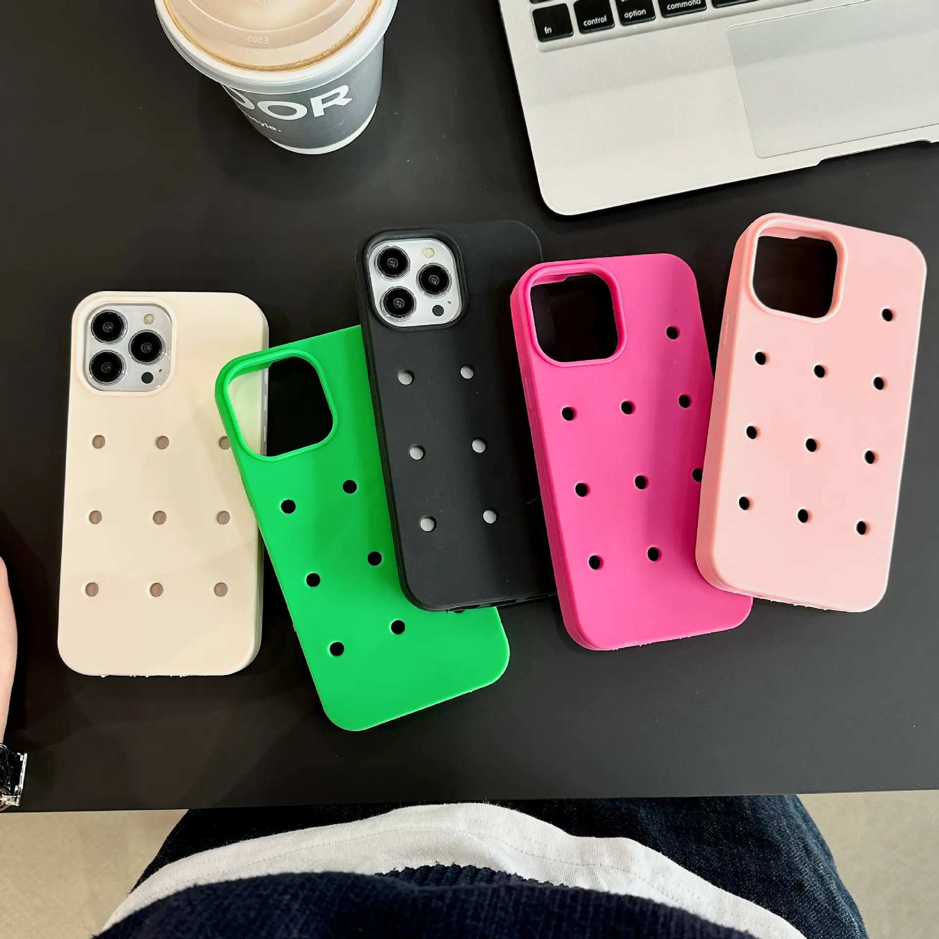 Silicone Hole DIY Ornament Phone Case