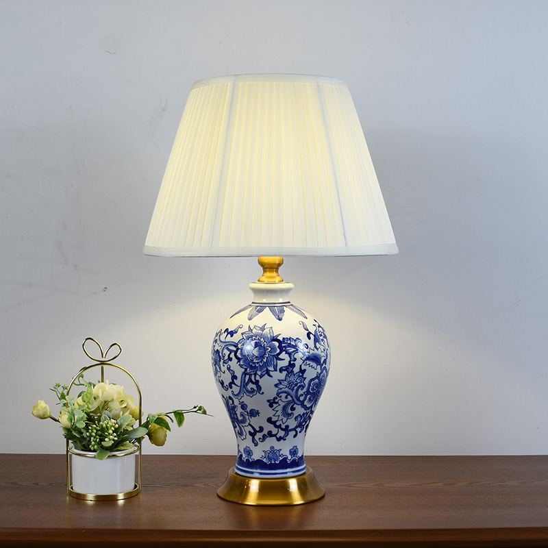 Ceramic Table Lamp with Fabric Shade
