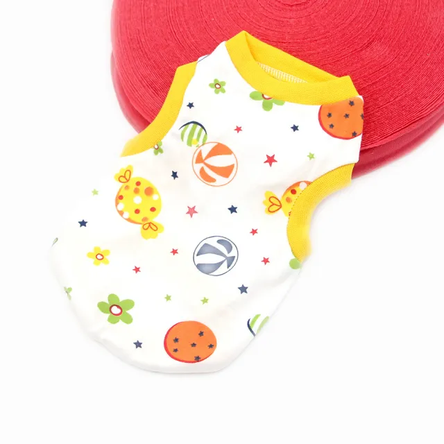 Candy colored Pet Springsummer Thin Cotton Printed Vest Yellow Lollipop - Shop at LoveMi