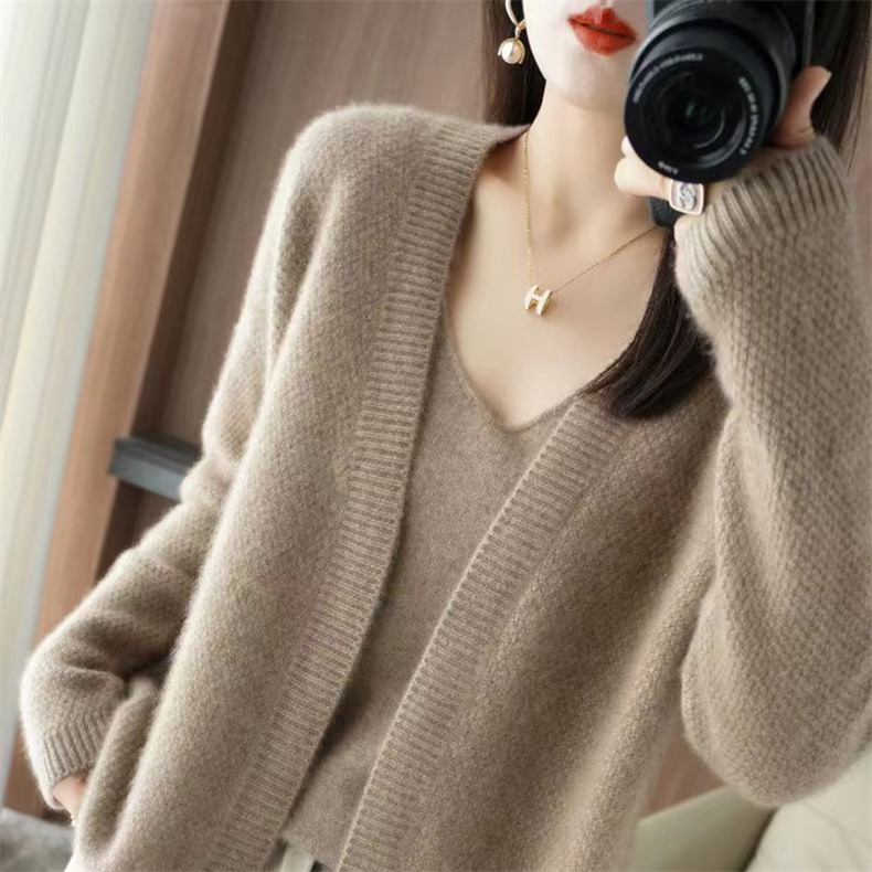 Title 9, Knitted Cardigan Two-piece Sling Temperament V-...