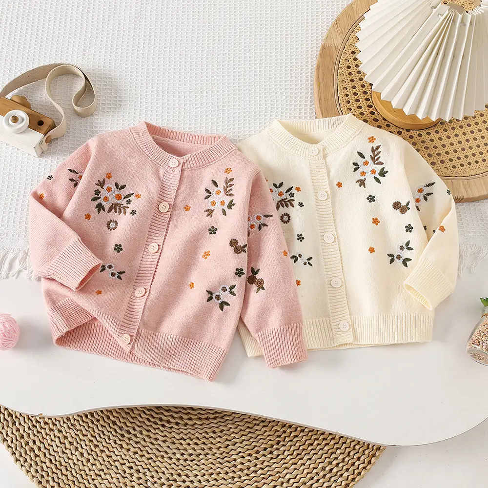 Girls Autumn Knitted Cardigan Sweater Heavily Handcrafted