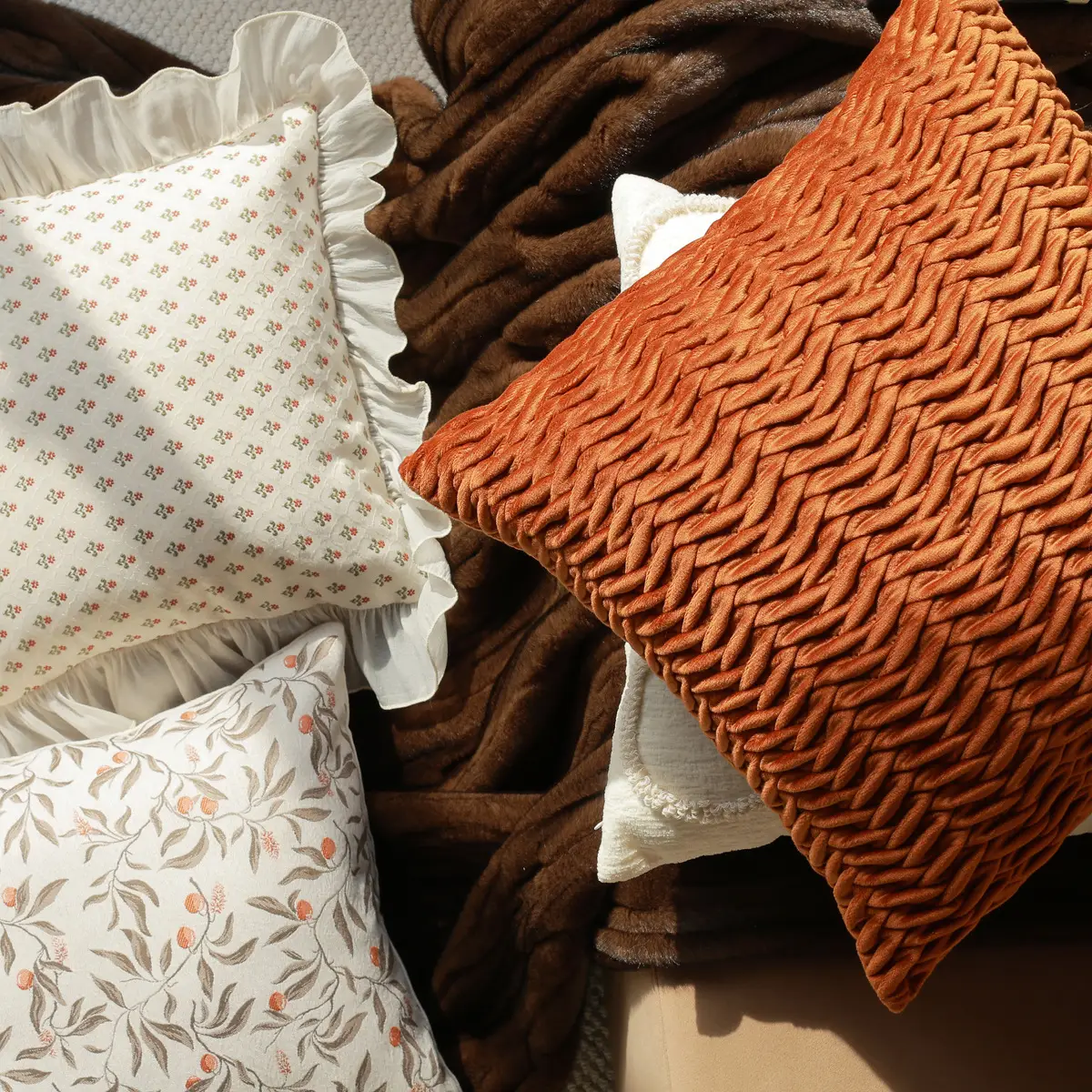 Modern Minimalist Square Living Room Cushion Cover Filling Not Included