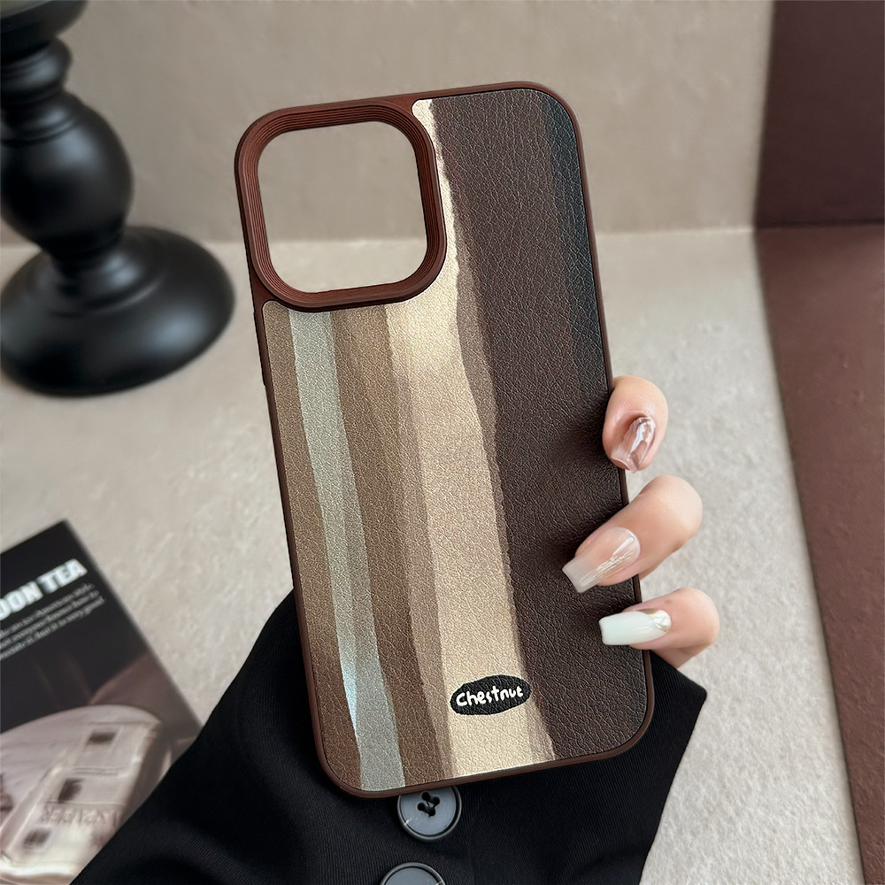 Mid-century Style Phone Case Leather Finish Suitable For