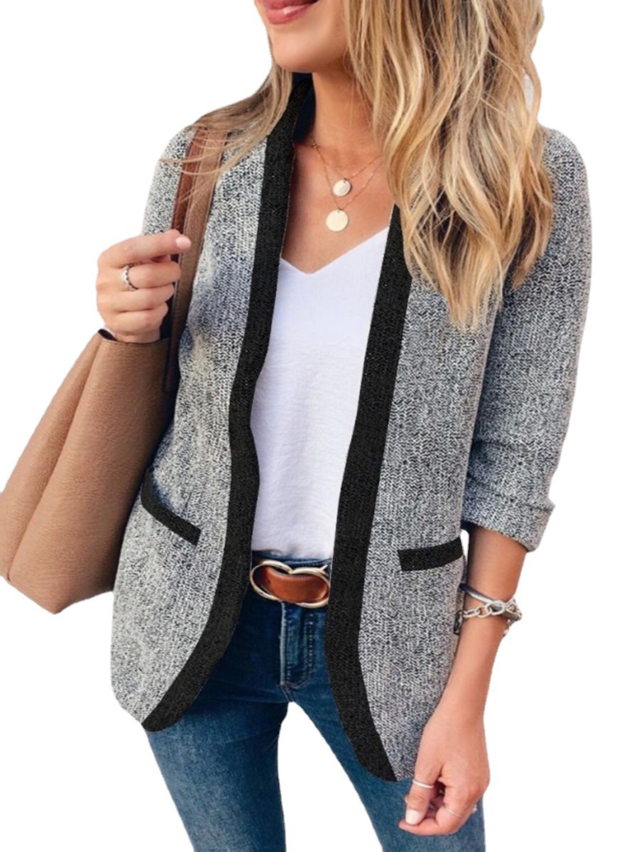 Fashion Casual Style Women's Contrast Color Slim Fit Blazer