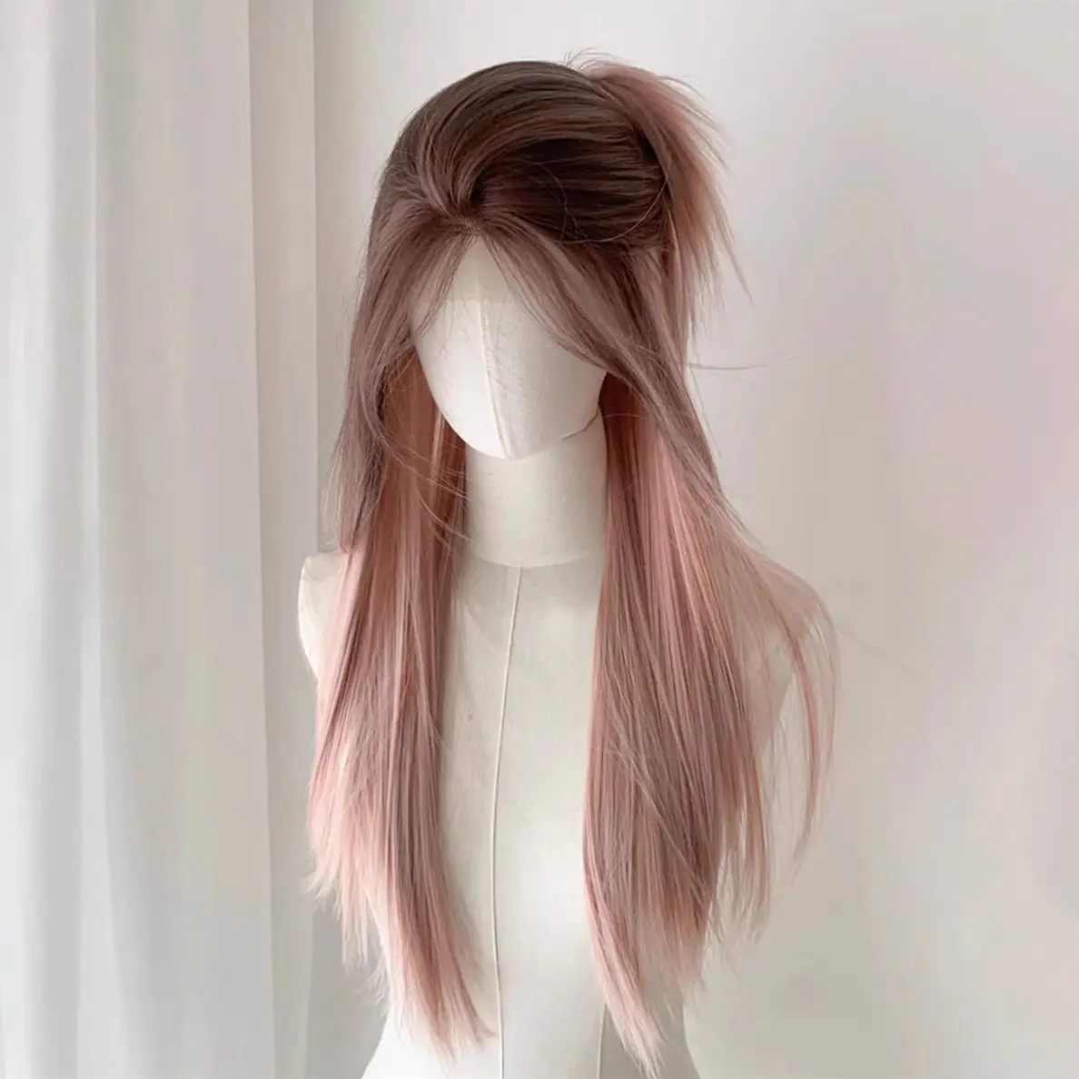 Middle-parted Eight-forelock Bangs Long Straight Wig
