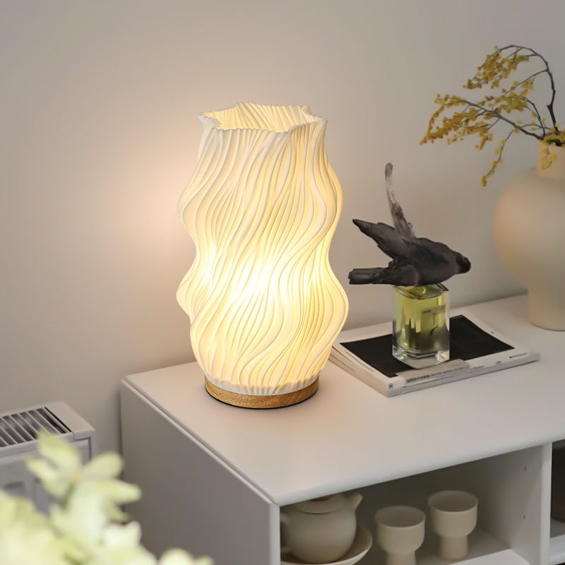 Veioză crem Creative Vase - lampă de veghe reîncărcabilă USB pentru dormitor și corpuri de iluminat ambientale