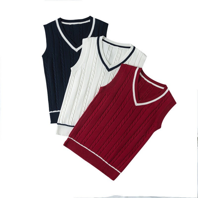 V-Neck Casual Vestă tricotată cu cablu pentru bărbați și femei
