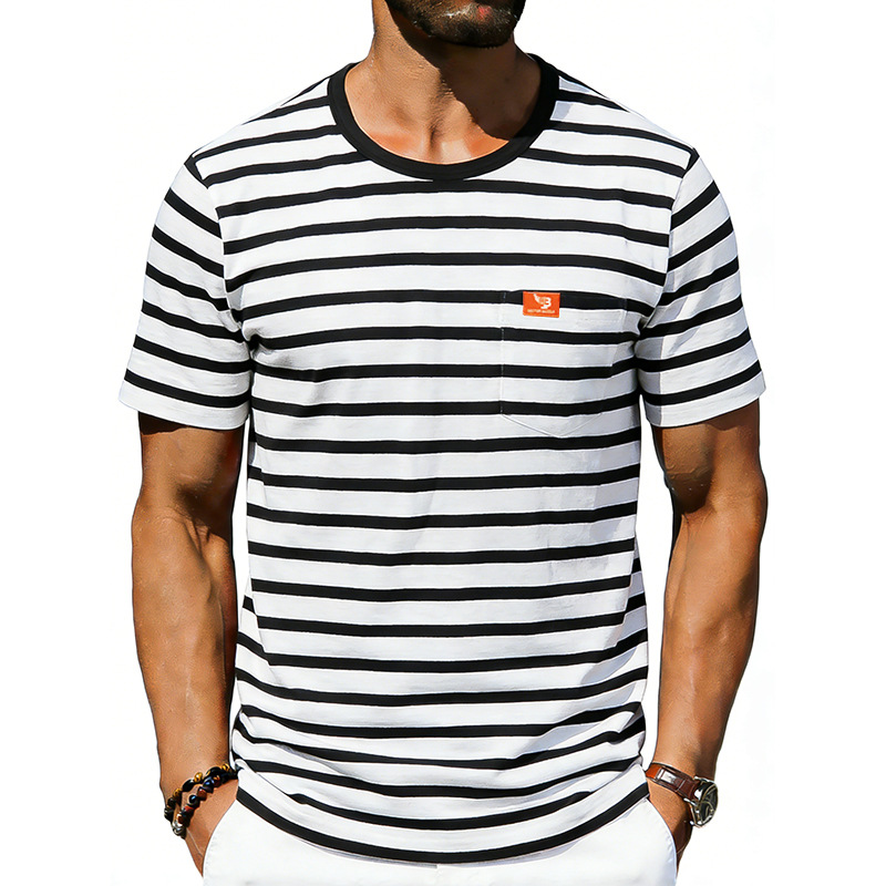 Men's Loose-fit Retro Simple Casual Crew-neck Short-sleeve T-shirt