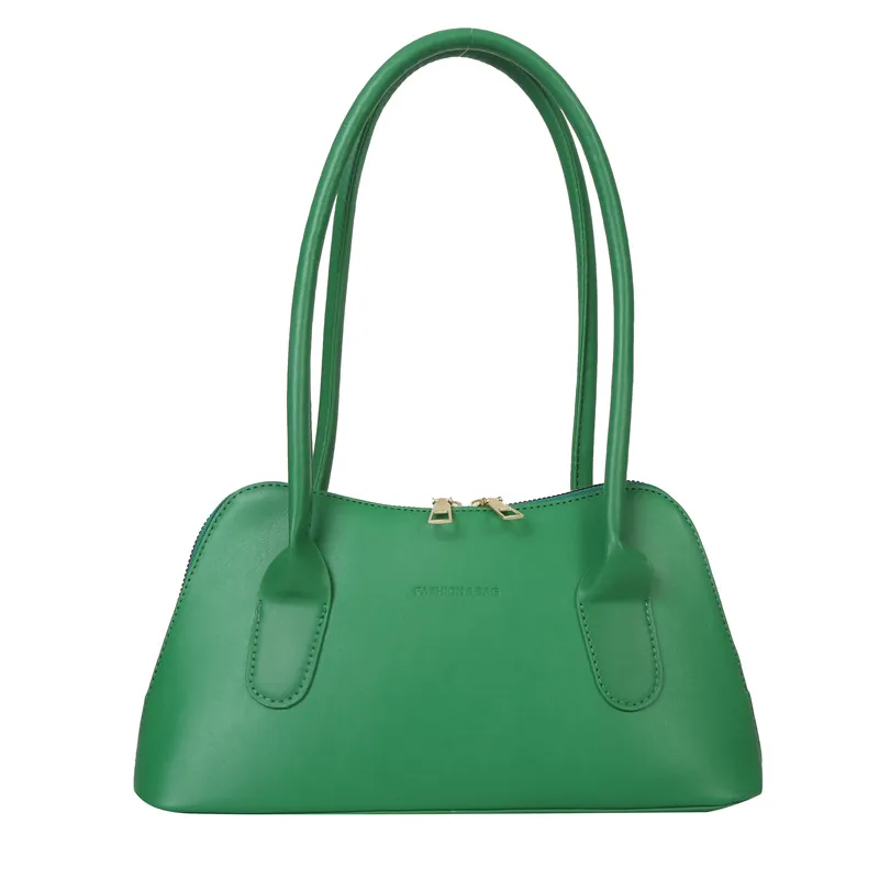 Solid Color Shoulder Underarm Small Square Bag - Green