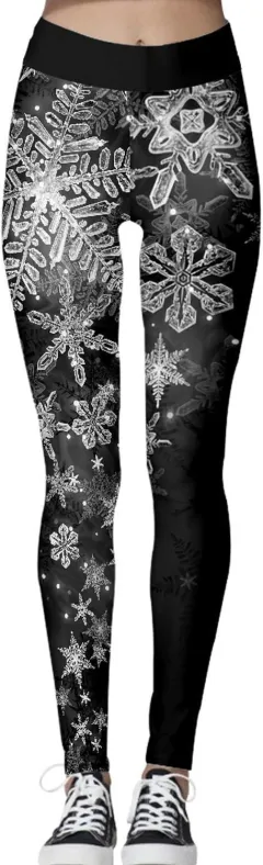 Women's Trousers Thin Elastic Christmas Theme 3D Digital Printing - 5 Style-M - View 1