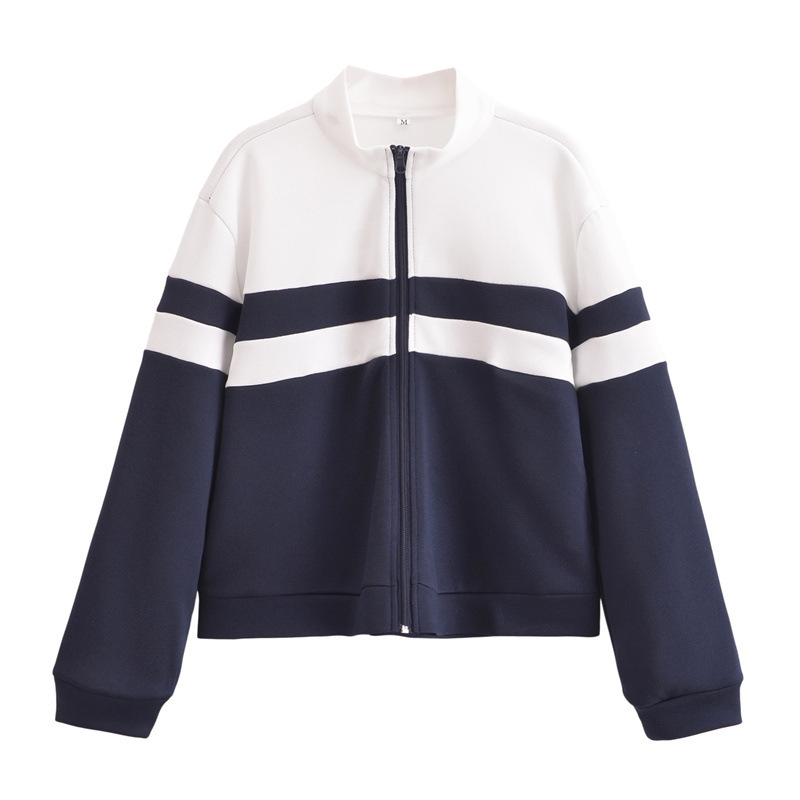 Women's Spring New Stand Collar Zipper Sweater Coat Cardigan Suit Tan - Shop at LoveMi