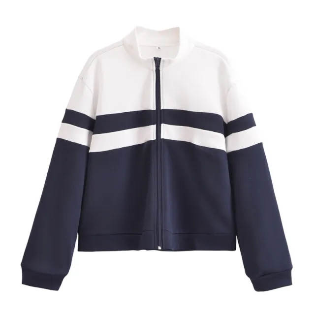 Women's Spring New Stand Collar Zipper Sweater Coat Cardigan Suit Tan - Shop at LoveMi