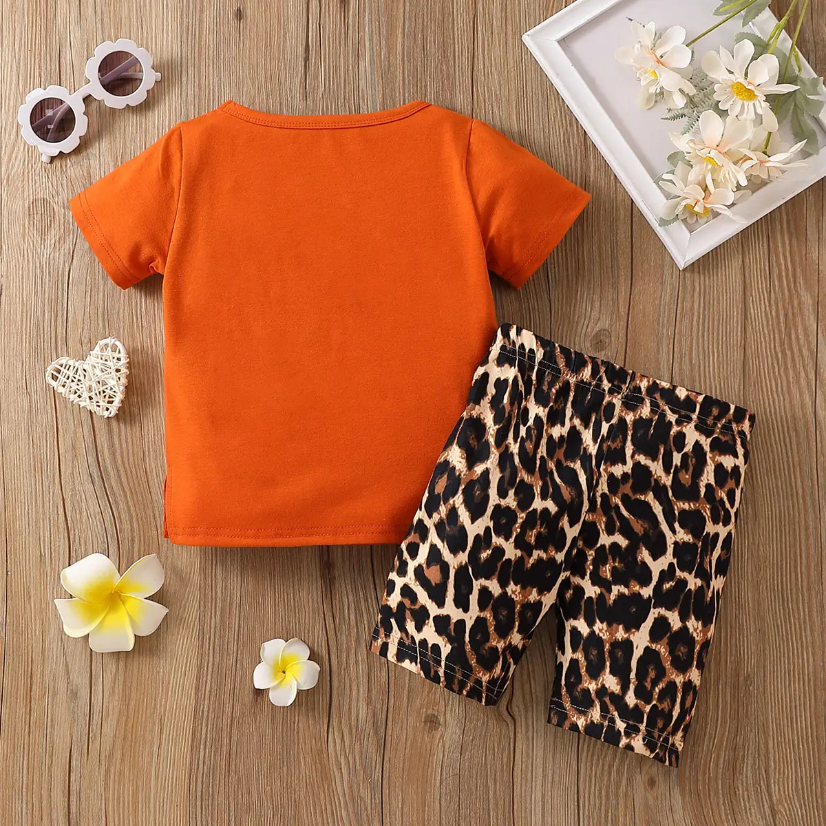Cartoon Cute Glasses Girl Short Sleeve Two-piece Set