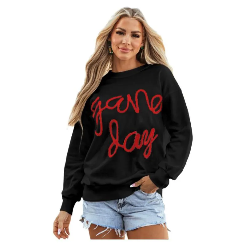 Women's Casual All-matching Loose Letter Embroidery Top - Lc25317536 P2-L