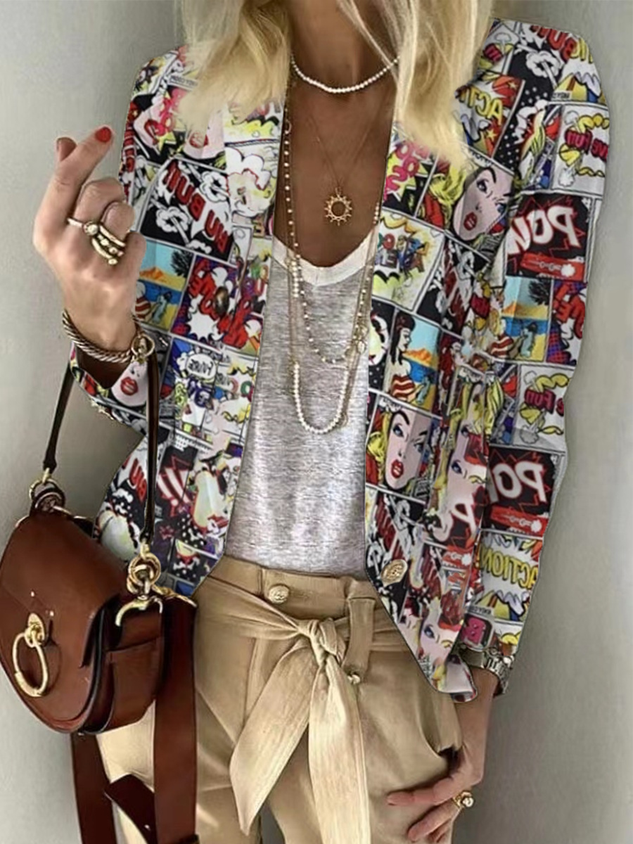 Women's Non-positioning Printing Casual Small Suit