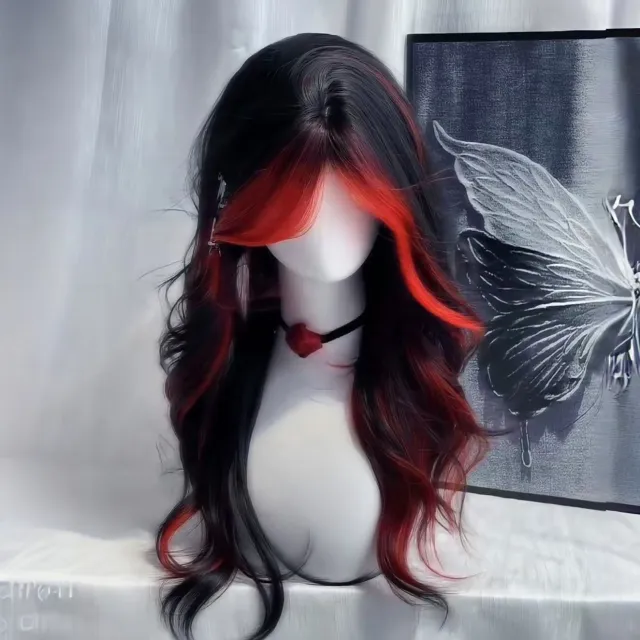 Fashion Highlight Cool Pull Wig For Women Black Pink - Shop at LoveMi