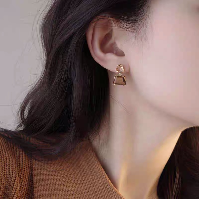Maillard Silver Needle French Crystal Earrings
