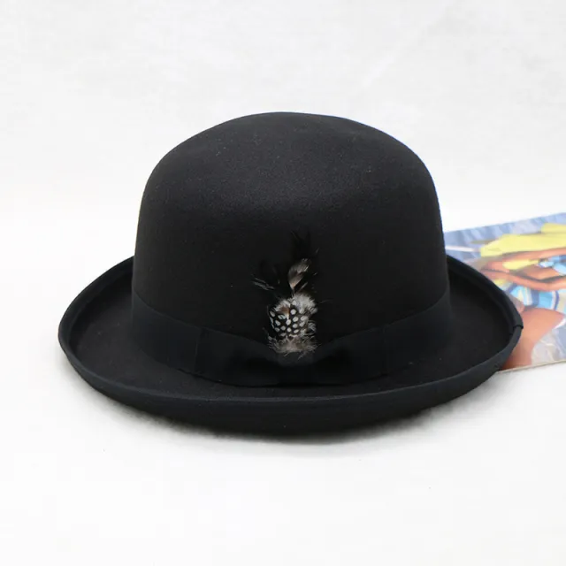 Elegant Bow Curling Woolen British Vintage Top Bucket Hat Black No 2 Color - Shop at LoveMi