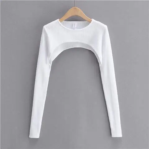 Round Neck Pure Color All matching T shirt Oversleeve White - Shop at LoveMi