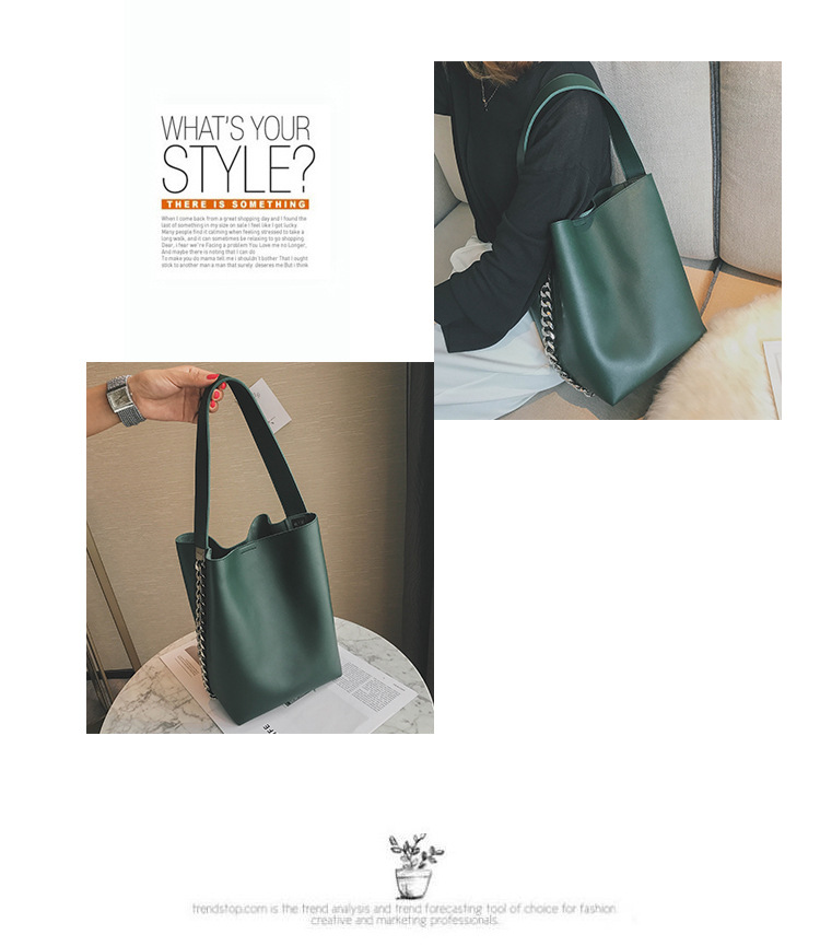 Title 8, Korean style simple picture bucket bag