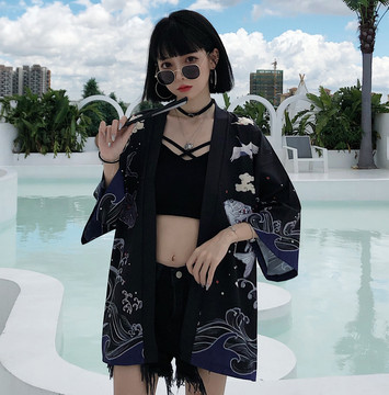 Chinese Style Retro Artistic Crane Sun Protection Clothing Loose Cardigan