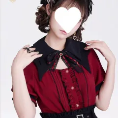 Send Bow Blood-sucking Ji Japanese Style Lace Hollow Bat Collar Short Sleeve Long Sleeve Shirt Two-colour - Short Sleeve - View 1